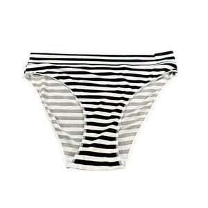 Maidenform Women's Size Medium Panty Hi Cut Stripe Black White New Without Tags